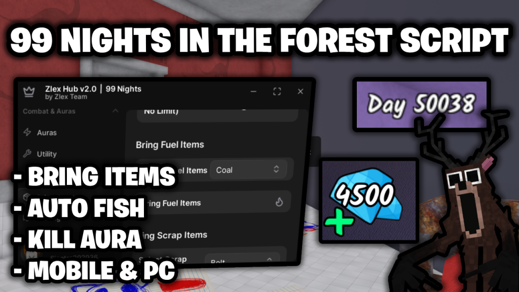 99 Nights In The Forest Script | Bring Items, Kill Aura, Auto Fish & More! (MOBILE & PC) 🌲