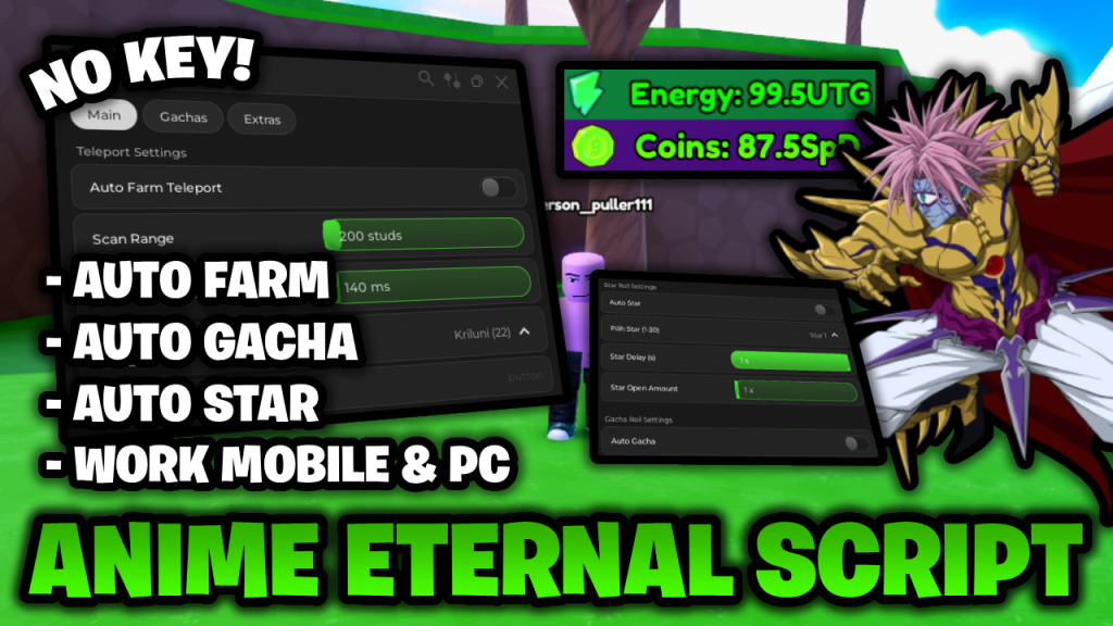 Anime Eternal Script *NO KEY* 🔑 – Auto Farm, Auto Gacha, Auto Star, & More!