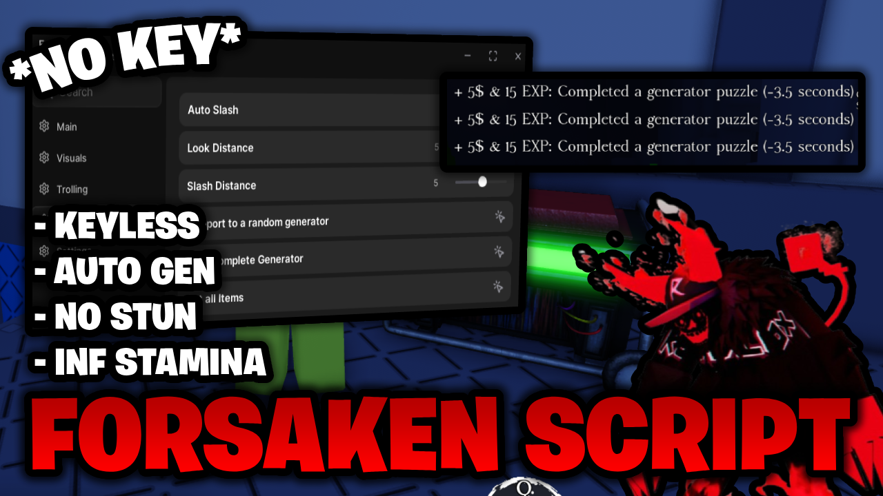 Forsaken Script *NO KEY* 🔑 – Auto Generator, No Stun, Infinite Stamina & More!