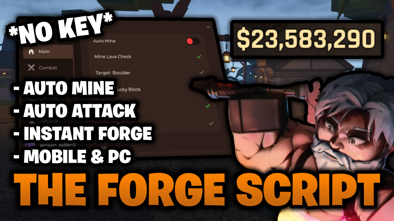 The Forge Script NO KEY 🔑 – Auto Mine, Auto Attack, Instant Forge, & More! ⛏️💎