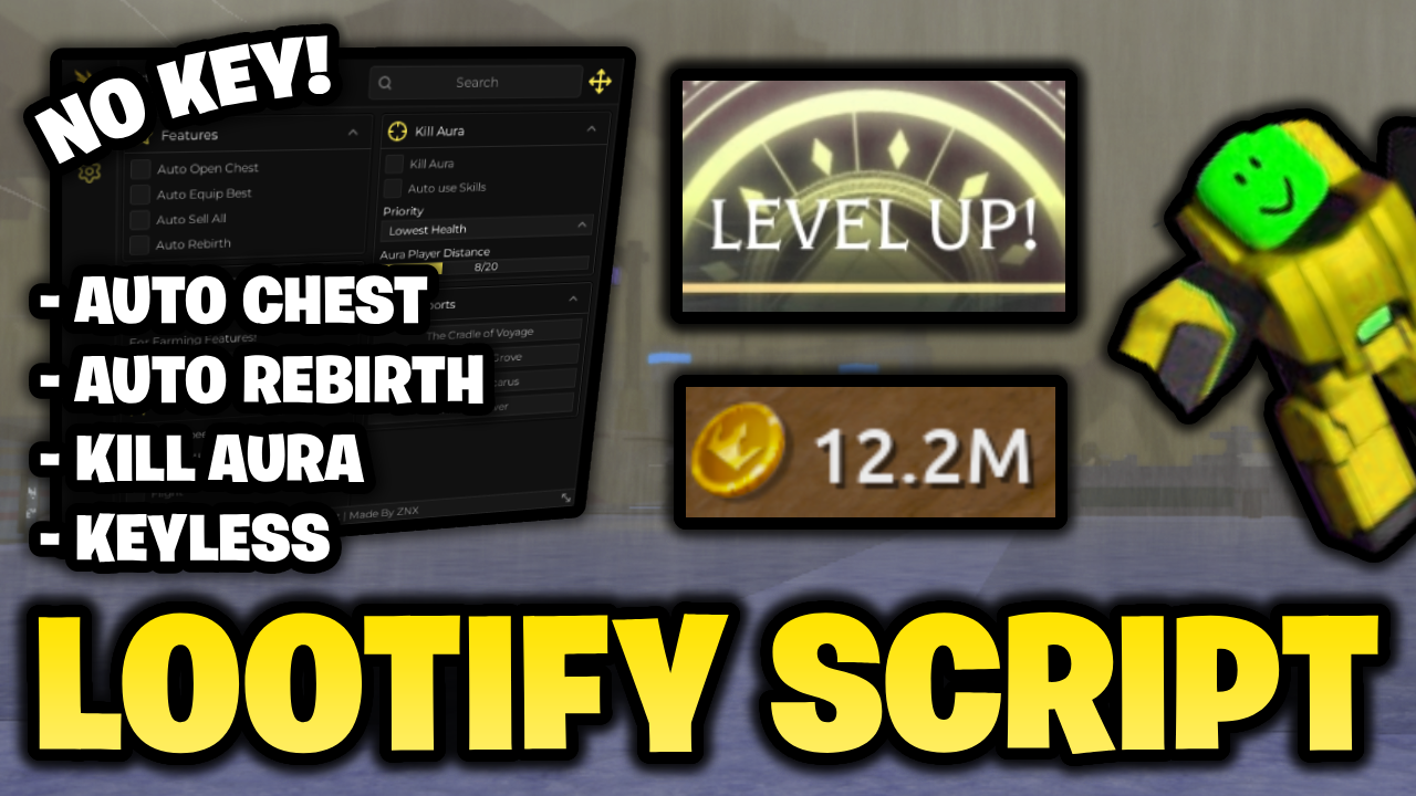 *NO KEY* Lootify Script – Auto Chest, Auto Rebirth, Kill Aura & More! (Mobile & PC) ⚡